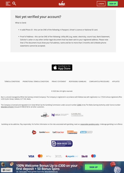 Mobile app gaming platform Barz Casino
